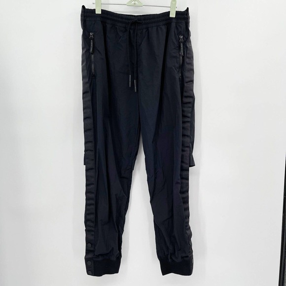 Athleta Allyson Felix Legend Track Pant Black Sz‎ M Mesh Trim Softshell Drawcord - Picture 1 of 10